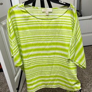 Michael Kors Green Striped Women's Top
